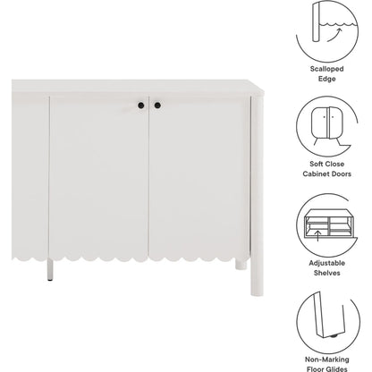 Kiowa 66" 4-Door Scalloped Sideboard Cabinet by Evans & Londeen. Made from unique in a transitional style.