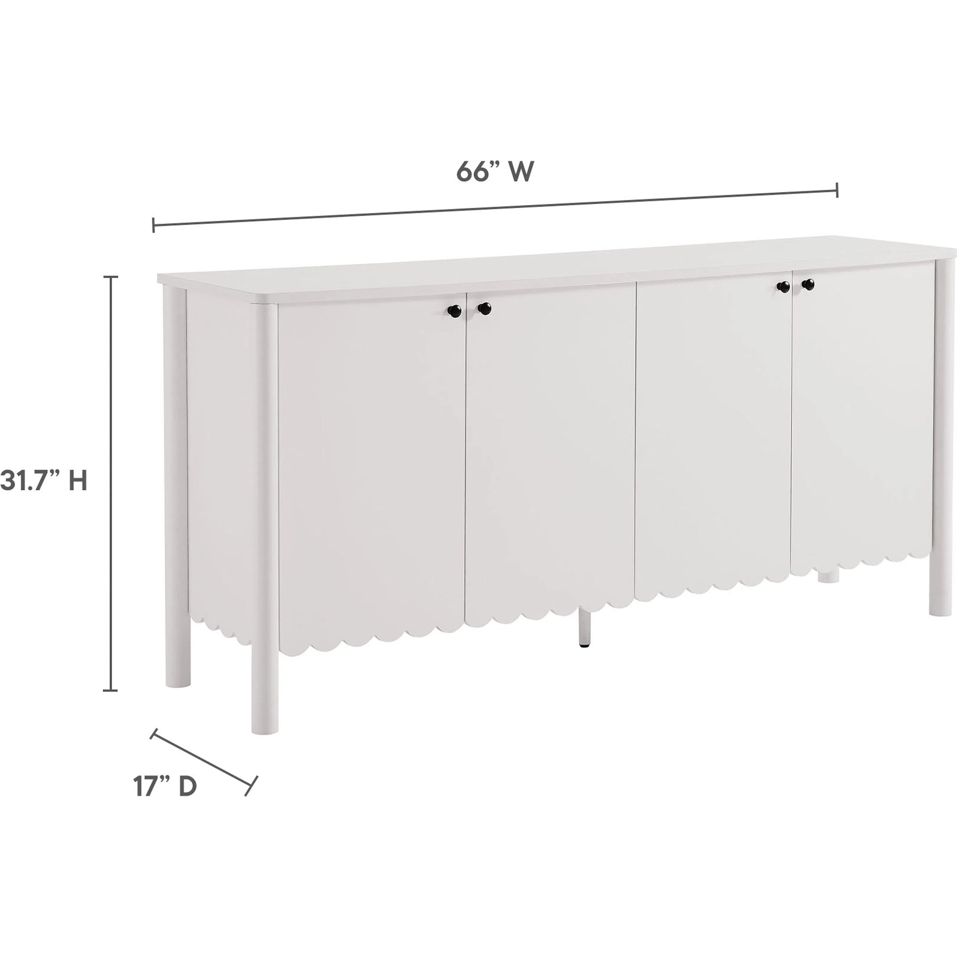 Kiowa 66" 4-Door Scalloped Sideboard Cabinet by Evans & Londeen. Made from unique in a transitional style.
