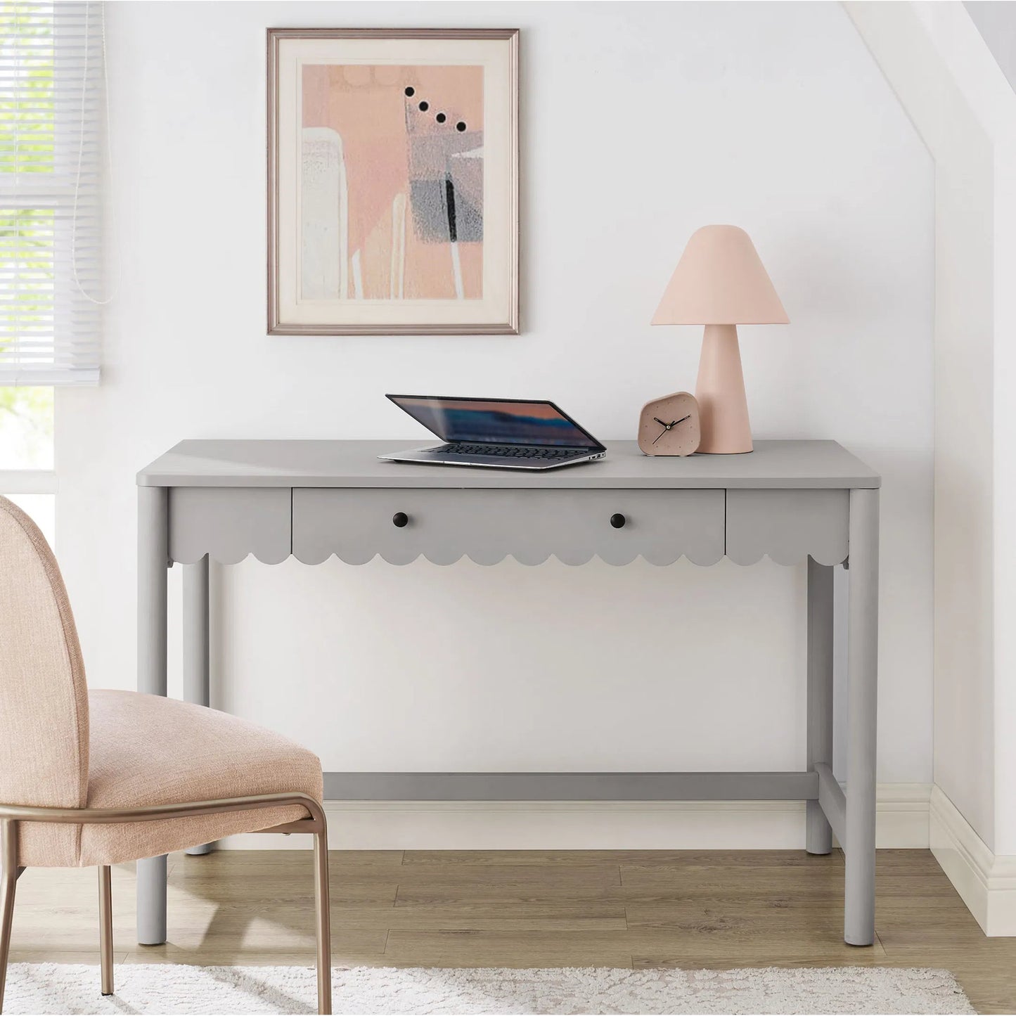 012 SI-2358424 | Lifestyle | Kiowa 1-Drawer Scallop Writing Desk by Evans & Londeen. Made from unique in a transitional style.