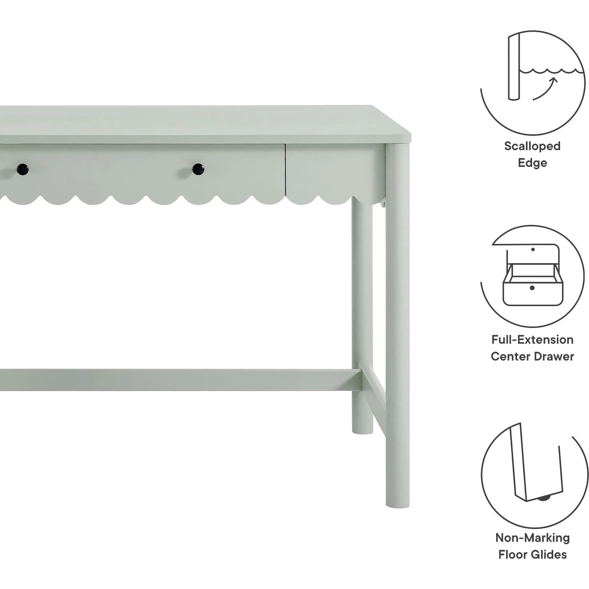 Kiowa 1-Drawer Scallop Writing Desk by Evans & Londeen. Made from unique in a transitional style.