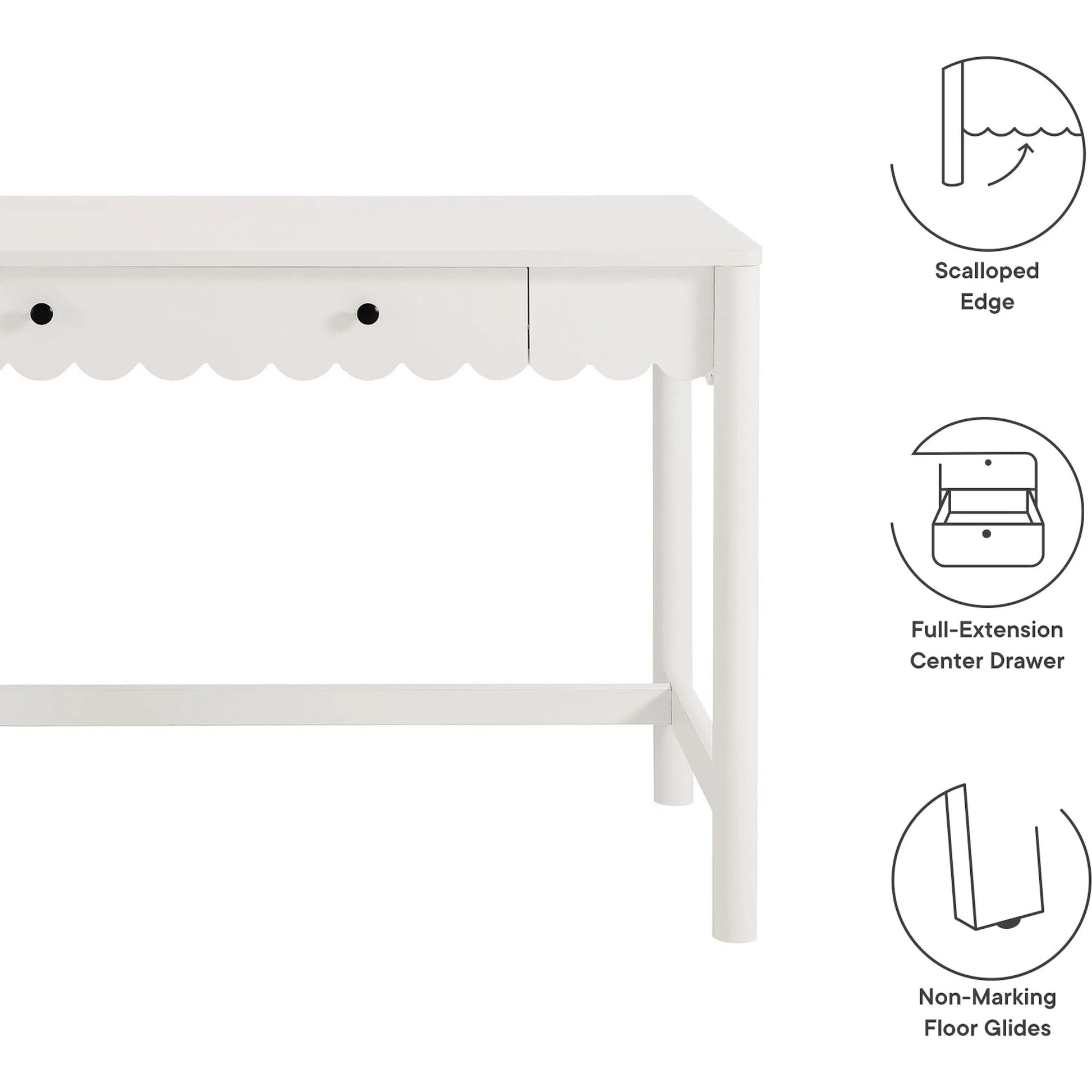 Kiowa 1-Drawer Scallop Writing Desk by Evans & Londeen. Made from unique in a transitional style.