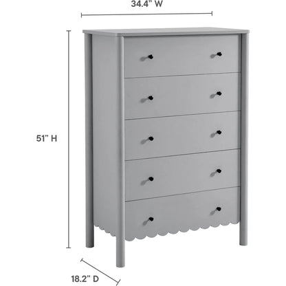 Kiowa Scalloped 5-Drawer Chest by Evans & Londeen. Made from unique in a transitional style.