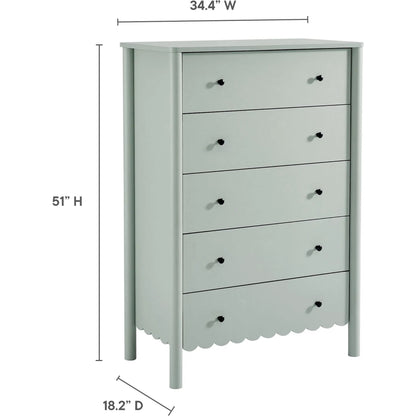 Kiowa Scalloped 5-Drawer Chest by Evans & Londeen. Made from unique in a transitional style.