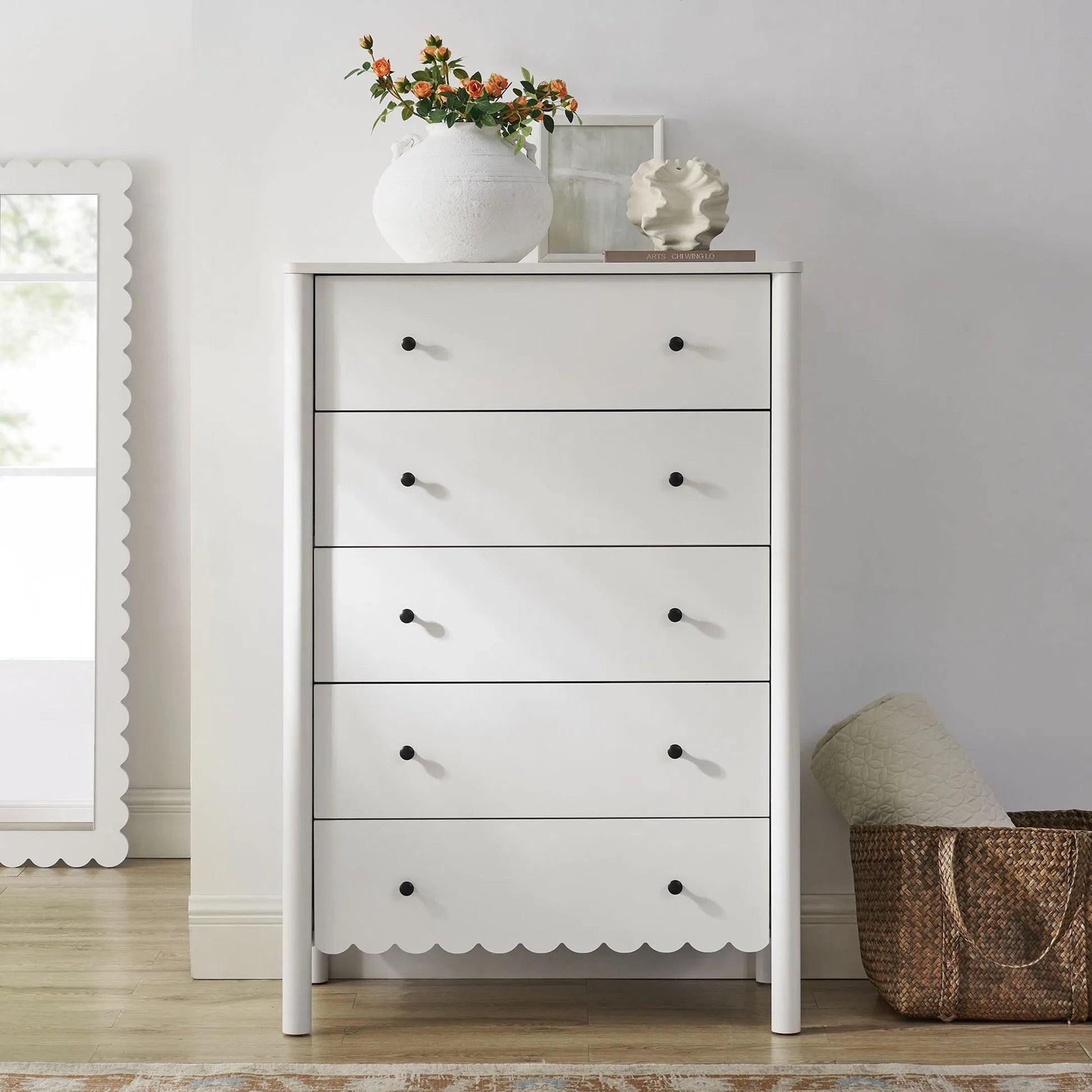 Kiowa Scalloped 5-Drawer Chest by Evans & Londeen. Made from unique in a transitional style.