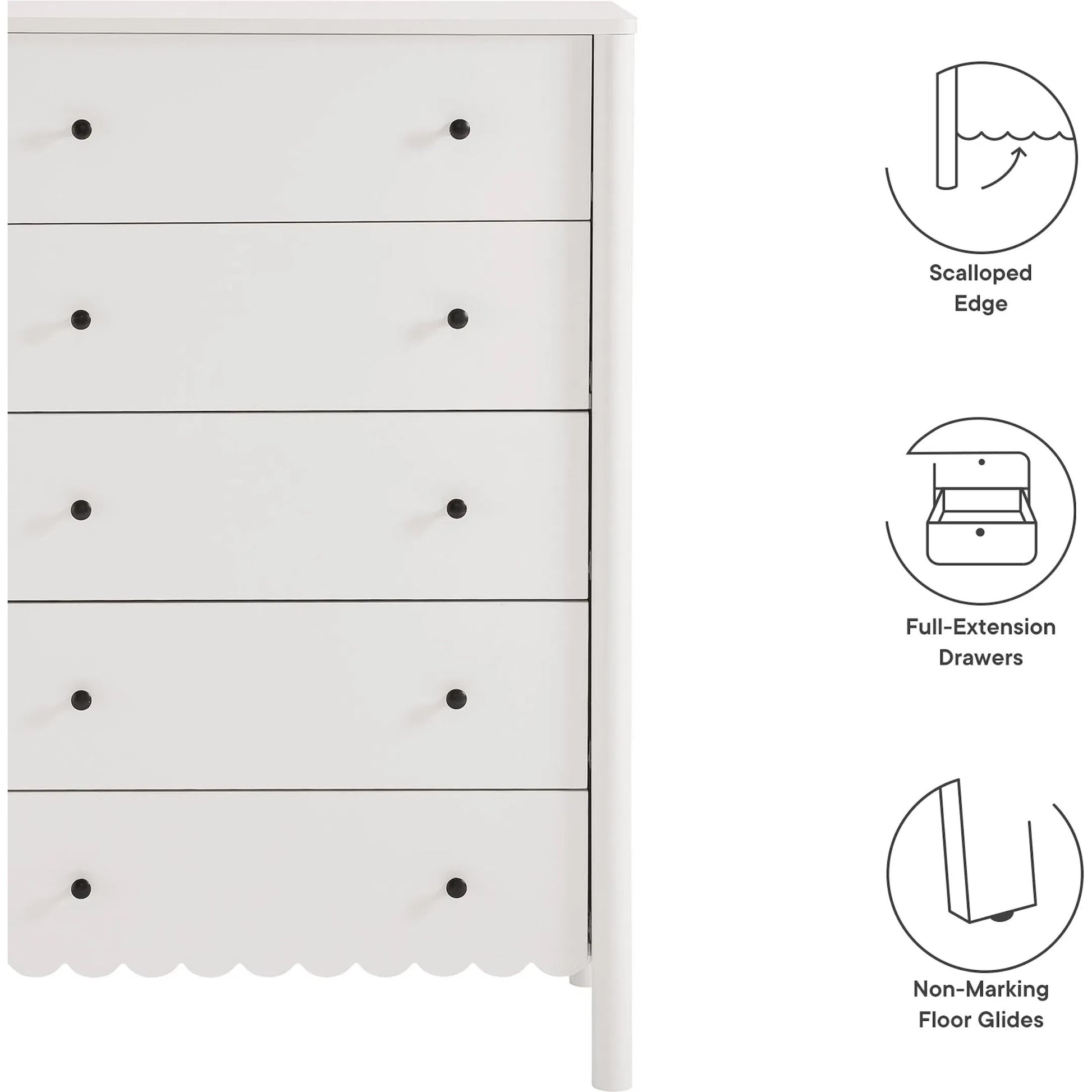 Kiowa Scalloped 5-Drawer Chest by Evans & Londeen. Made from unique in a transitional style.
