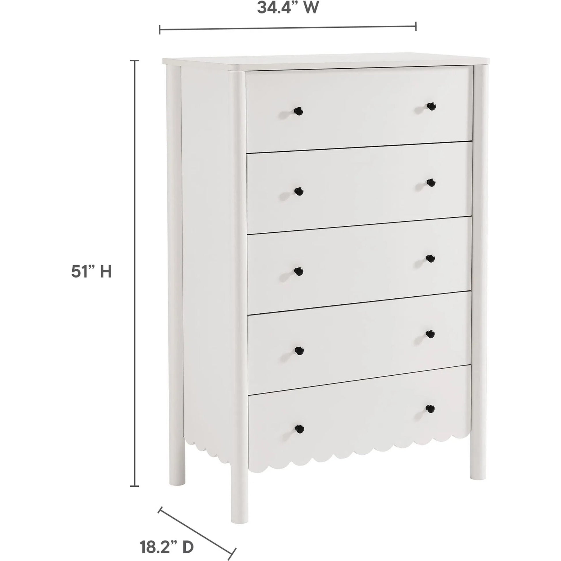 Kiowa Scalloped 5-Drawer Chest by Evans & Londeen. Made from unique in a transitional style.