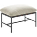 Iron Boucle Ottoman by Evans & Londeen. Made from boucle in a transitional style.