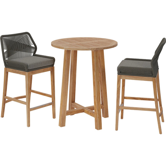 North 3-Piece Teak Wood Bar Set by Evans & Londeen. Made from teak wood in a unique style.