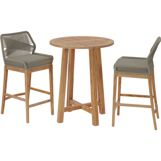 North 3-Piece Teak Wood Bar Set by Evans & Londeen. Made from teak wood in a unique style.