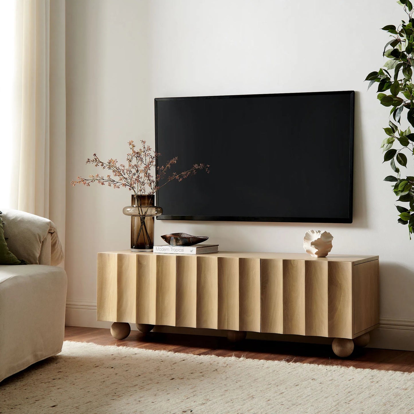009 SI-2358476 | Lifestyle | Ellis Scalloped 54" Wood TV Stand by Evans & Londeen. Made from wood in a transitional style.
