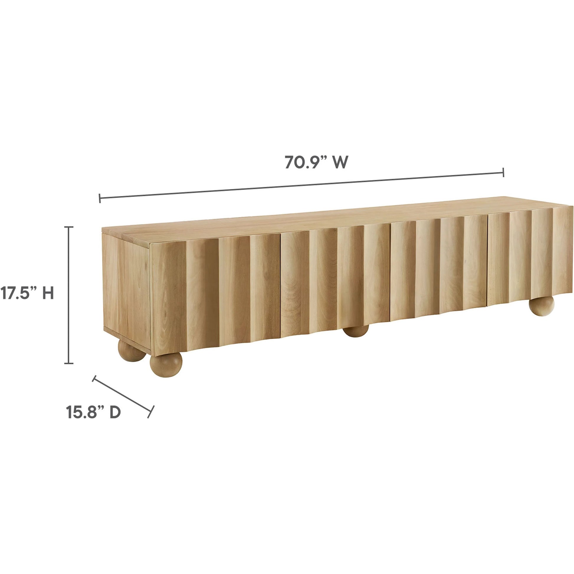 Ellis Scalloped 71" Wood TV Stand by Evans & Londeen. Made from wood in a transitional style.