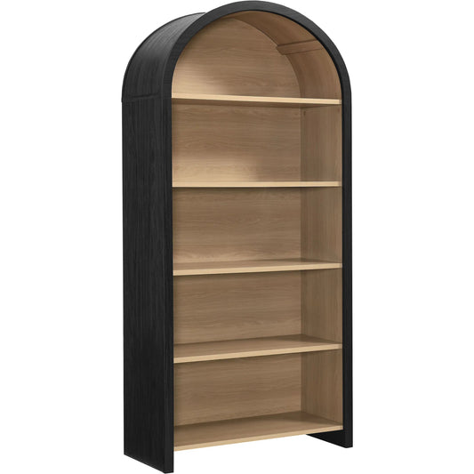 Olathe Arched Wide Bookcase Display Cabinet by Evans & Londeen in black. Made from unique in a unique style.