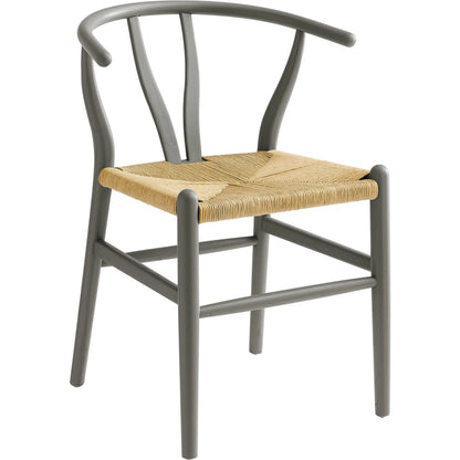 Argyll 32" Wood Dining Accent Chair by Evans & Londeen in light gray. Made from wood in a rustic style.