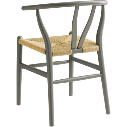 Argyll 32" Wood Dining Accent Chair by Evans & Londeen in light gray. Made from wood in a rustic style.