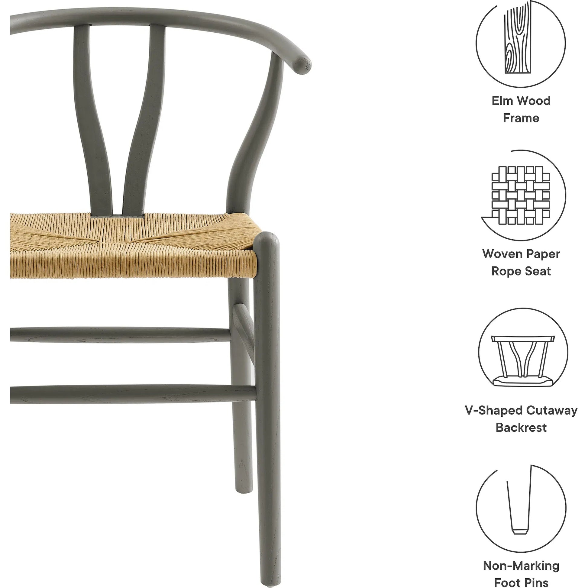 Argyll 32" Wood Dining Accent Chair by Evans & Londeen in light gray. Made from wood in a rustic style.