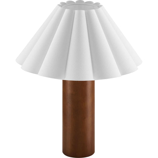 Minnehaha Wood Table Lamp With Pleated Petal Shade by Evans & Londeen in walnut. Made from wood in a unique style.