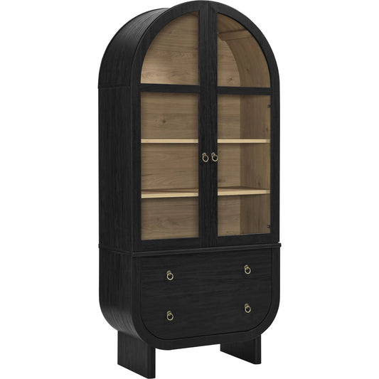 Barrow Arched Display Cabinet by Evans & Londeen in black light oak. Made from unique in a unique style.