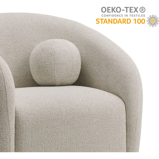 Breathitt Swivel Chenille Armchair by Evans & Londeen. Made from chenille fabric in a transitional style.