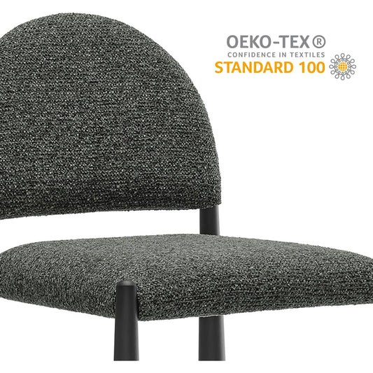 Tioga Counter Stool by Evans & Londeen. Made from upholstered fabric in a unique style.
