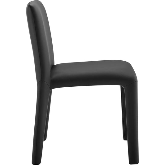Snohomish Vegan Dining Chair by Evans & Londeen. Made from vegan leather upholstered in a unique style.
