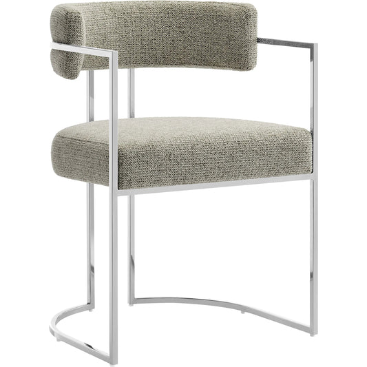Stranger Curved Back Dining Accent Chair by Evans & Londeen. Made from fabric, metal in a unique style.