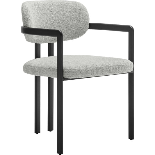 Bullock Barrel Dining Chair by Evans & Londeen. Made from fabric, metal in a unique style.