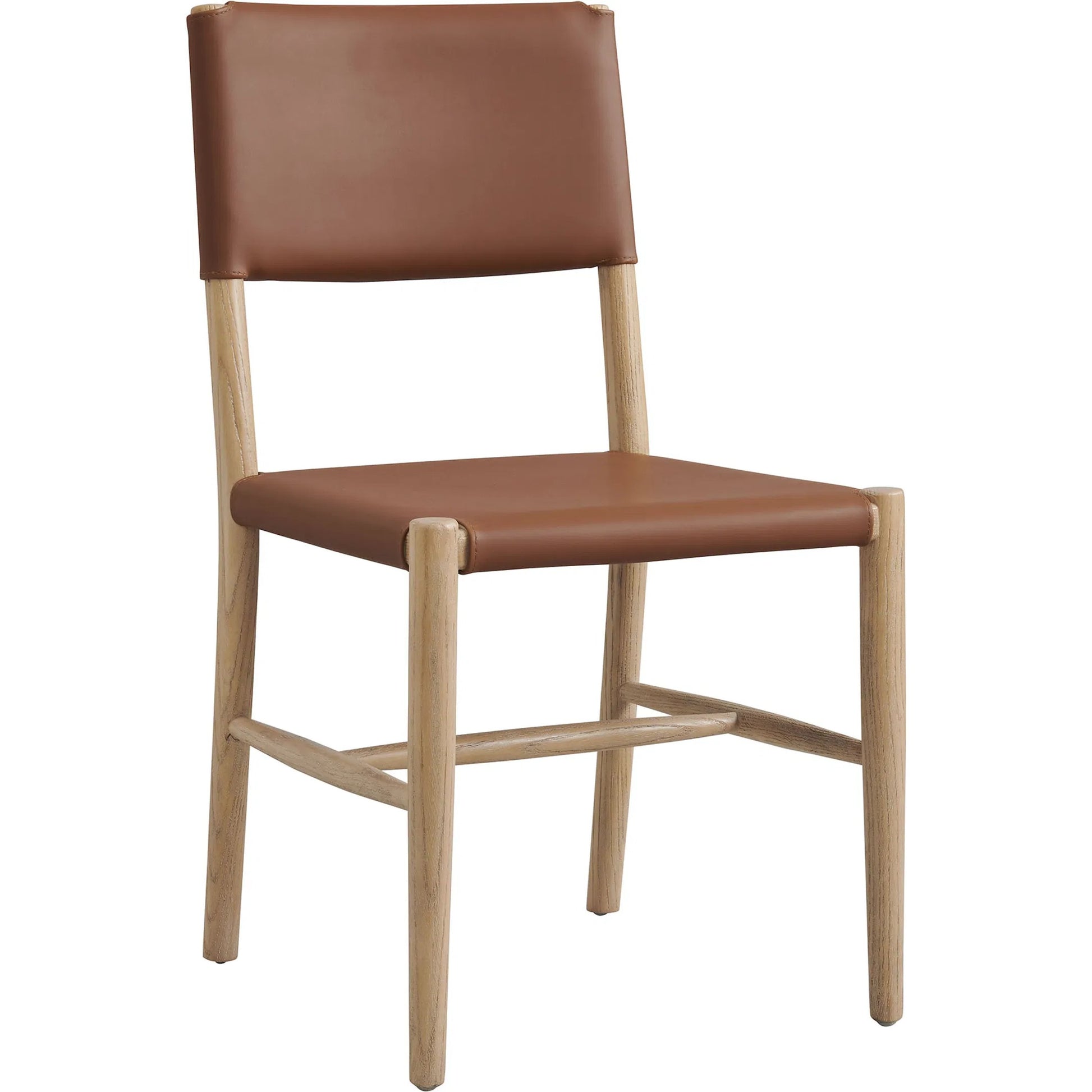 Greenville Wood Vegan Dining Side Chairs (Set of 2) by Evans & Londeen in natural. Made from vegan leather in a traditional style.