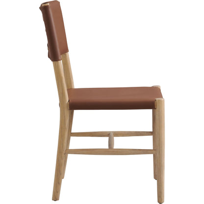 Greenville Wood Vegan Dining Side Chairs (Set of 2) by Evans & Londeen in natural. Made from vegan leather in a traditional style.