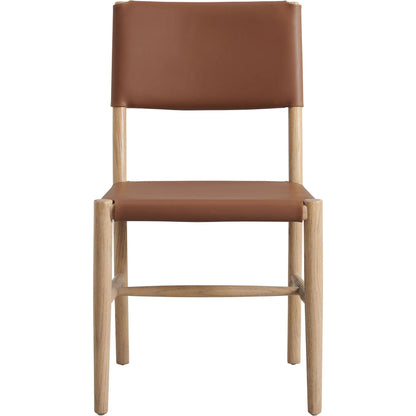 Greenville Wood Vegan Dining Side Chairs (Set of 2) by Evans & Londeen in natural. Made from vegan leather in a traditional style.