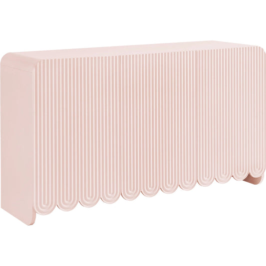 Burr Fluted and Scalloped Sideboard Storage Cabinet by Evans & Londeen. Made from unique in a unique style.