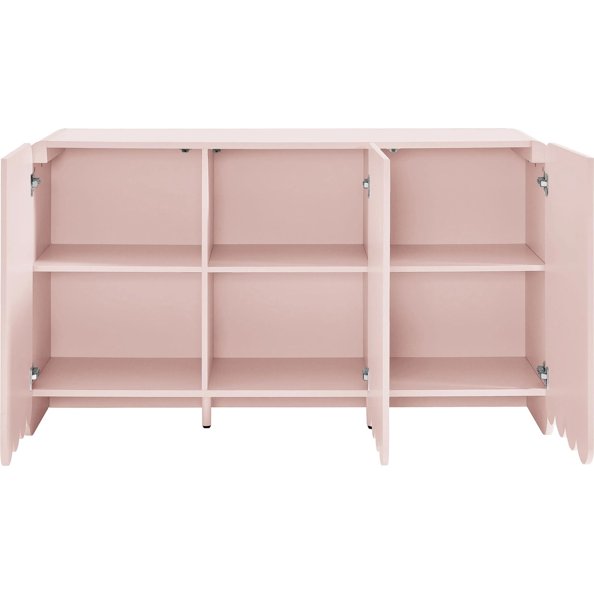 Champaign Fluted and Scalloped Sideboard Storage Cabinet by Evans & Londeen. Made from unique in a eclectic & global style.