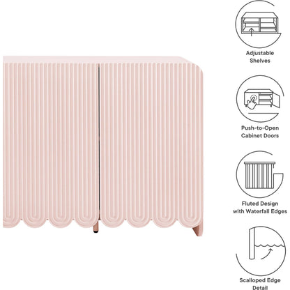 Champaign Fluted and Scalloped Sideboard Storage Cabinet by Evans & Londeen. Made from unique in a eclectic & global style.