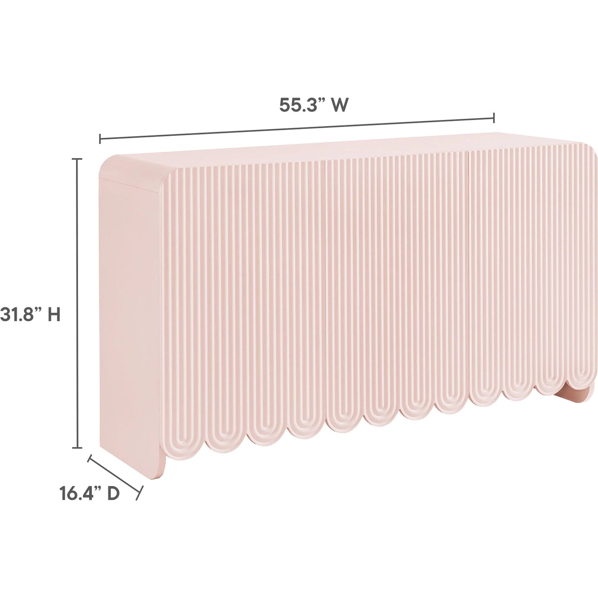 Champaign Fluted and Scalloped Sideboard Storage Cabinet by Evans & Londeen. Made from unique in a eclectic & global style.