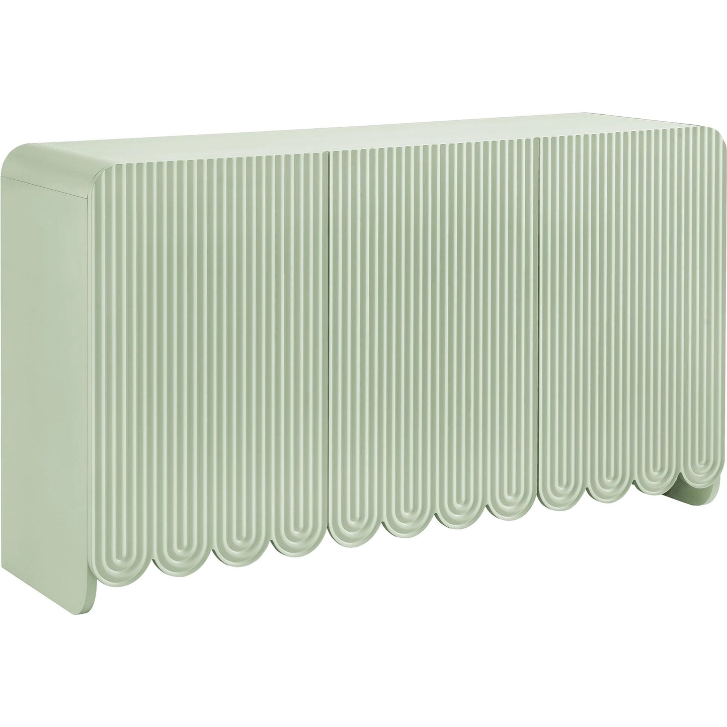 002 SI-2358571 | Primary Silo | Champaign Fluted and Scalloped Sideboard Storage Cabinet by Evans & Londeen. Made from unique in a eclectic & global style.