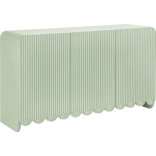 Burr Fluted and Scalloped Sideboard Storage Cabinet by Evans & Londeen. Made from unique in a unique style.