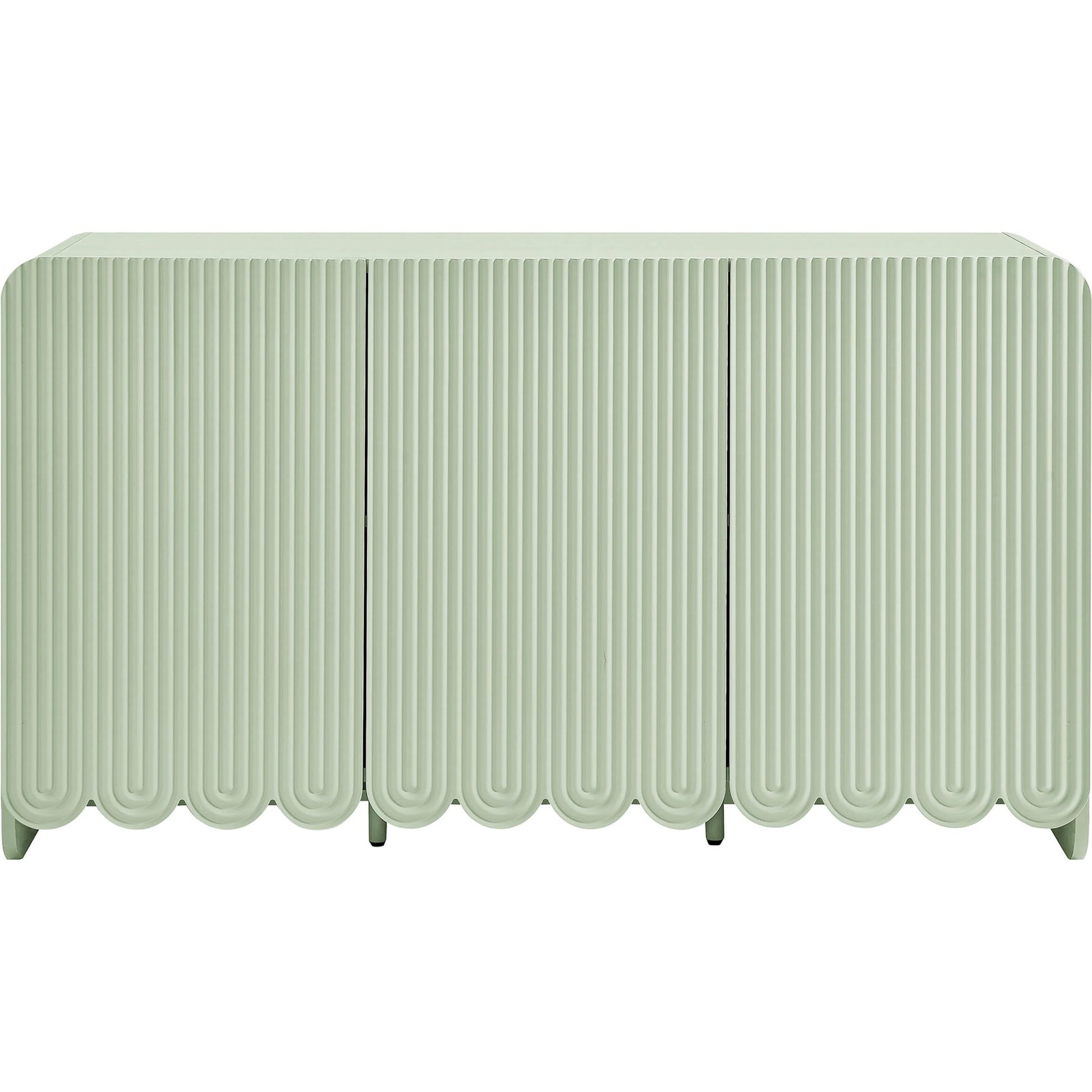 Champaign Fluted and Scalloped Sideboard Storage Cabinet by Evans & Londeen. Made from unique in a eclectic & global style.