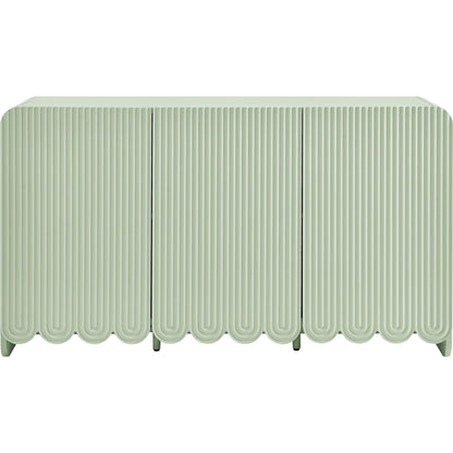 Champaign Fluted and Scalloped Sideboard Storage Cabinet by Evans & Londeen. Made from unique in a eclectic & global style.