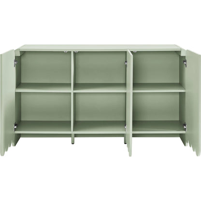 Champaign Fluted and Scalloped Sideboard Storage Cabinet by Evans & Londeen. Made from unique in a eclectic & global style.