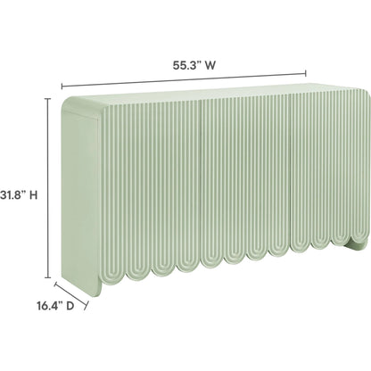 Champaign Fluted and Scalloped Sideboard Storage Cabinet by Evans & Londeen. Made from unique in a eclectic & global style.