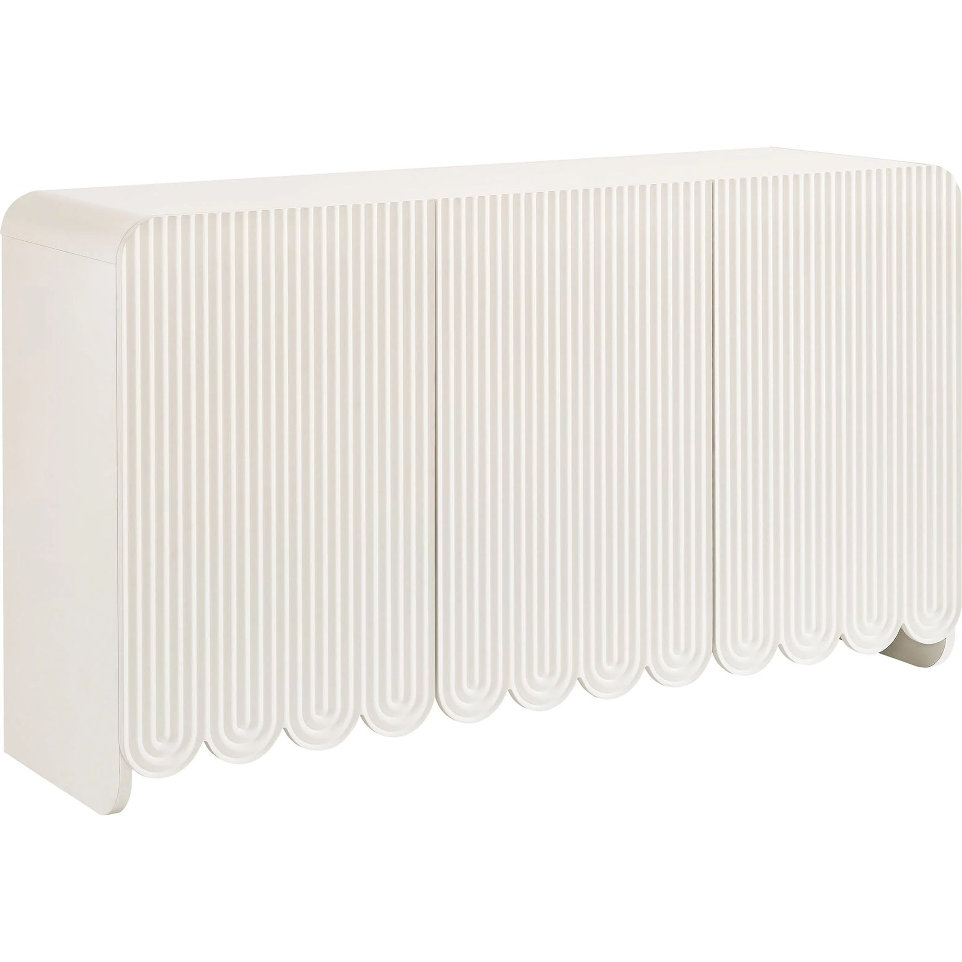 Champaign Fluted and Scalloped Sideboard Storage Cabinet by Evans & Londeen. Made from unique in a eclectic & global style.