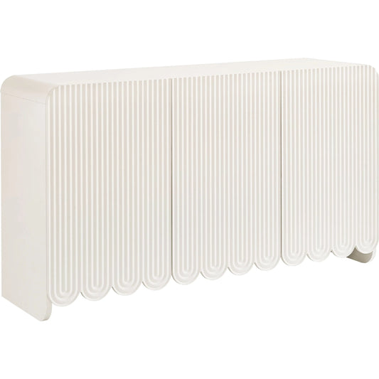 Burr Fluted and Scalloped Sideboard Storage Cabinet by Evans & Londeen. Made from unique in a unique style.