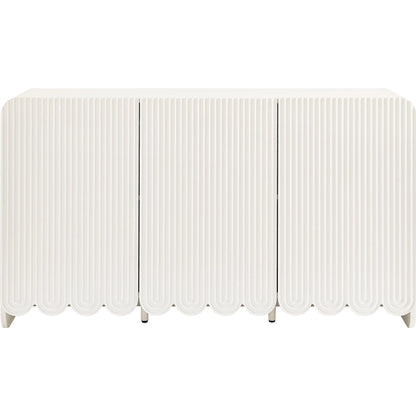 Champaign Fluted and Scalloped Sideboard Storage Cabinet by Evans & Londeen. Made from unique in a eclectic & global style.