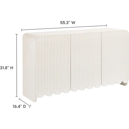 Champaign Fluted and Scalloped Sideboard Storage Cabinet by Evans & Londeen. Made from unique in a eclectic & global style.
