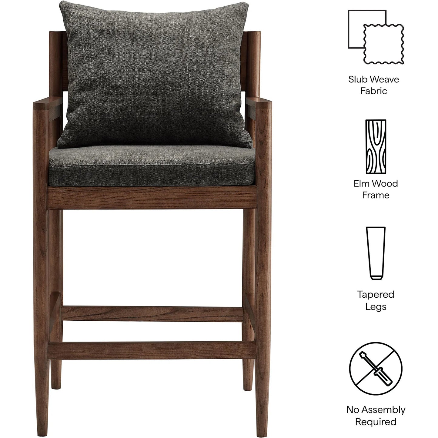 003 SI-2358577 | Closeup | Woodward Wood Counter Stool by Evans & Londeen. Made from wood in a modern style.