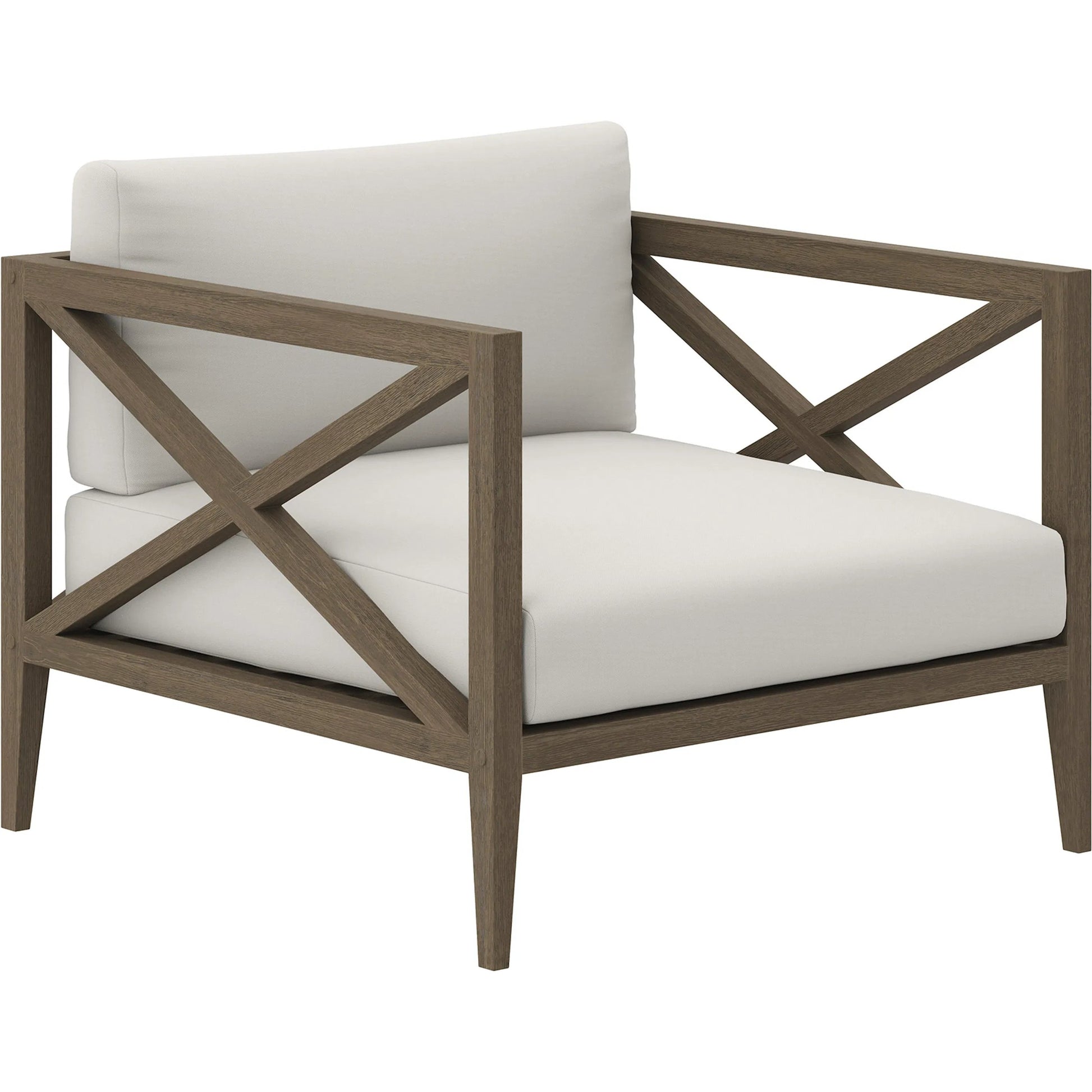 Galt Teak Armchair by Evans & Londeen in weathered gray white. Made from teak in a transitional style.