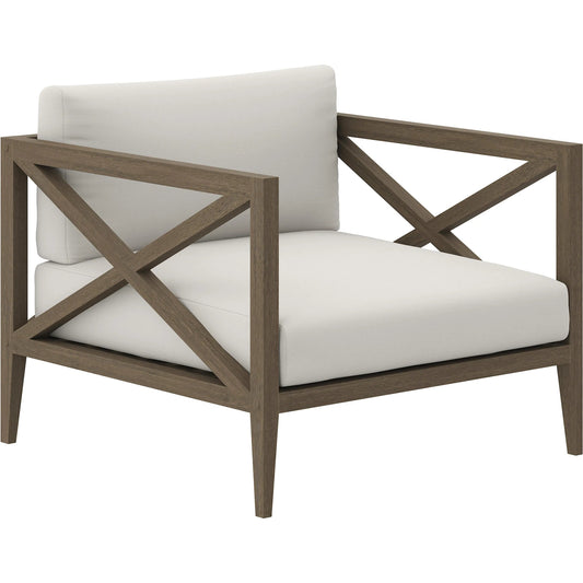 001 SI-2453461 | Primary Silo | Galt Teak Armchair by Evans & Londeen in weathered gray white. Made from teak in a transitional style.
