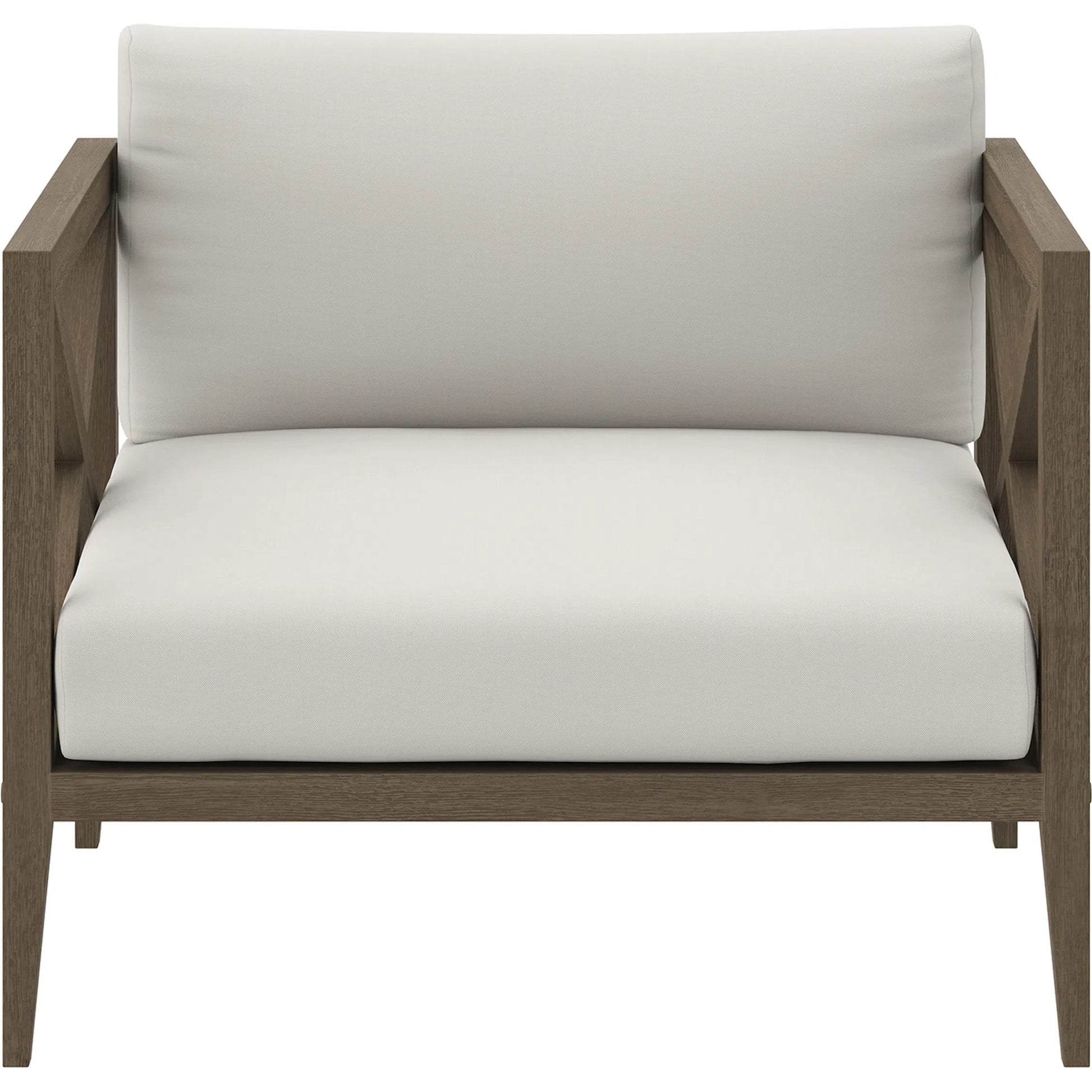 Galt Teak Armchair by Evans & Londeen in weathered gray white. Made from teak in a transitional style.