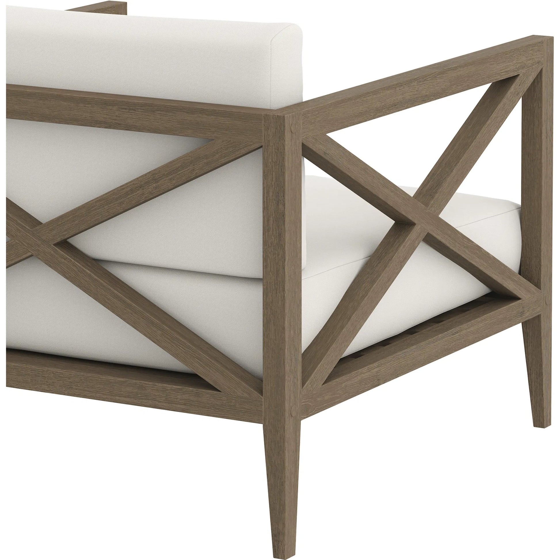 Galt Teak Armchair by Evans & Londeen in weathered gray white. Made from teak in a transitional style.
