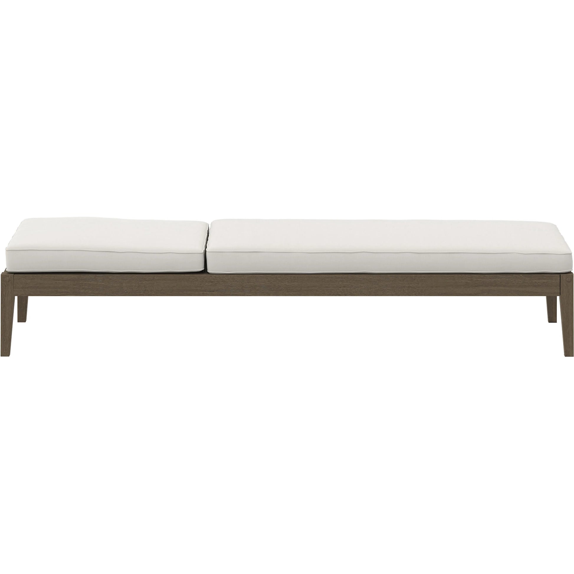 Galt Teak Chaise Lounge by Evans & Londeen in weathered gray white. Made from teak in a transitional style.