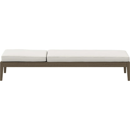 Galt Teak Chaise Lounge by Evans & Londeen in weathered gray white. Made from teak in a transitional style.